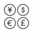 様々な通貨のアイコン