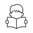 本を読む男の子のアイコン