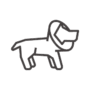 エリザベスカラーを付けた犬のアイコン