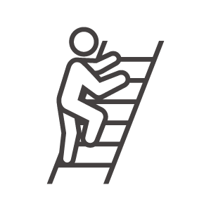 はしごを登る人のアイコン