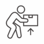 荷物を持ち上げる人のアイコン
