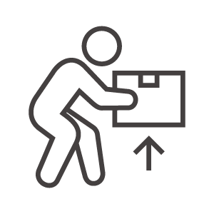 荷物を持ち上げる人のアイコン