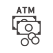 ATMとお金のアイコン