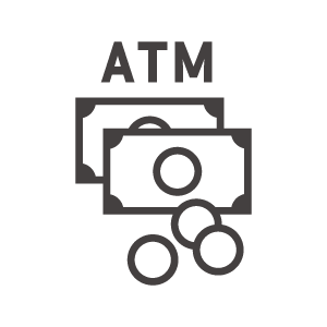 ATMとお金のアイコン