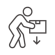 荷物を下ろす人のアイコン