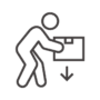 荷物を下ろす人のアイコン