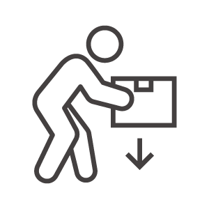 荷物を下ろす人のアイコン