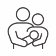 赤ちゃんとお父さんお母さんのアイコン