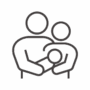 赤ちゃんとお父さんお母さんのアイコン