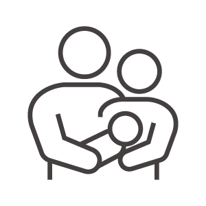 赤ちゃんとお父さんお母さんのアイコン