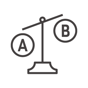 物事の比較やバランスのアイコン