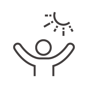 朝日を浴びる人のアイコン