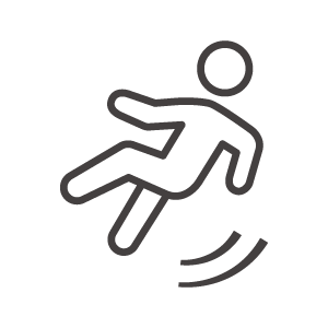 足元が滑りやすいので注意のアイコン