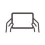 タブレットを持っているアイコン