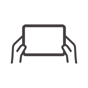 タブレットを持っているアイコン