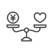 愛とお金の天秤のアイコン