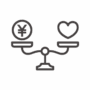 愛とお金の天秤のアイコン