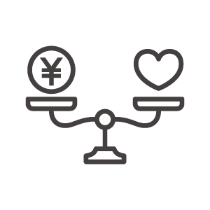 愛とお金の天秤のアイコン