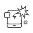 爆発するモバイルバッテリーのアイコン