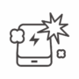 爆発するモバイルバッテリーのアイコン