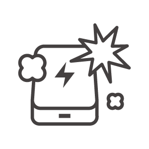 爆発するモバイルバッテリーのアイコン