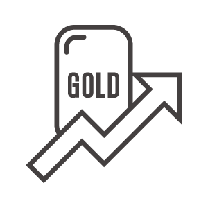 ゴールド（金）の価格上昇のアイコン