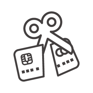 クレジットカードをカットのアイコン