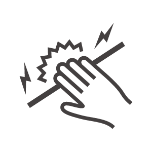 電気さく使用中の感電注意のアイコン