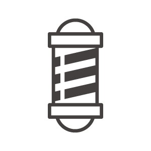 理髪店（床屋）のサインポールのアイコン