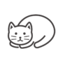 丸まっている猫のアイコン
