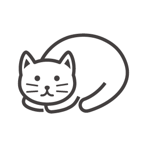 丸まっている猫のアイコン