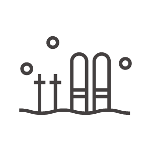雪とスキー板のアイコン