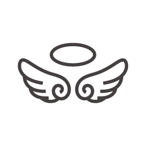 天使の輪と羽のアイコン