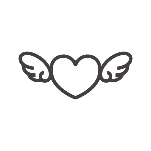 ハートと羽のアイコン